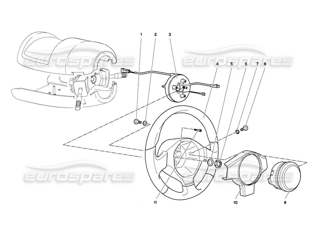 lamborghini diablo 6.0 (2001) steering parts diagram
