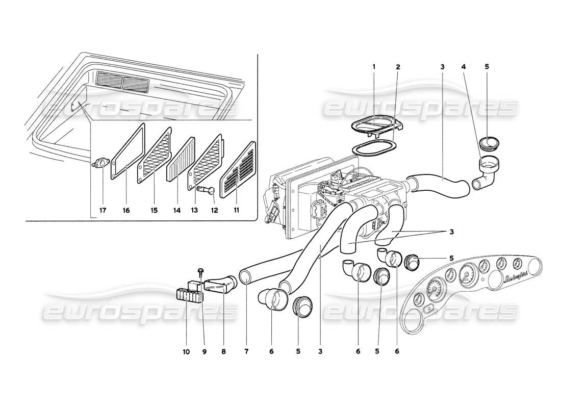 lamborghini diablo 6.0 (2001) climate control part diagram