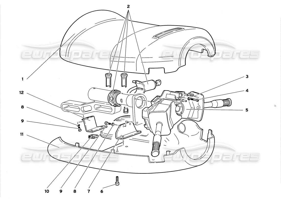 lamborghini diablo gt (1999) steering parts diagram