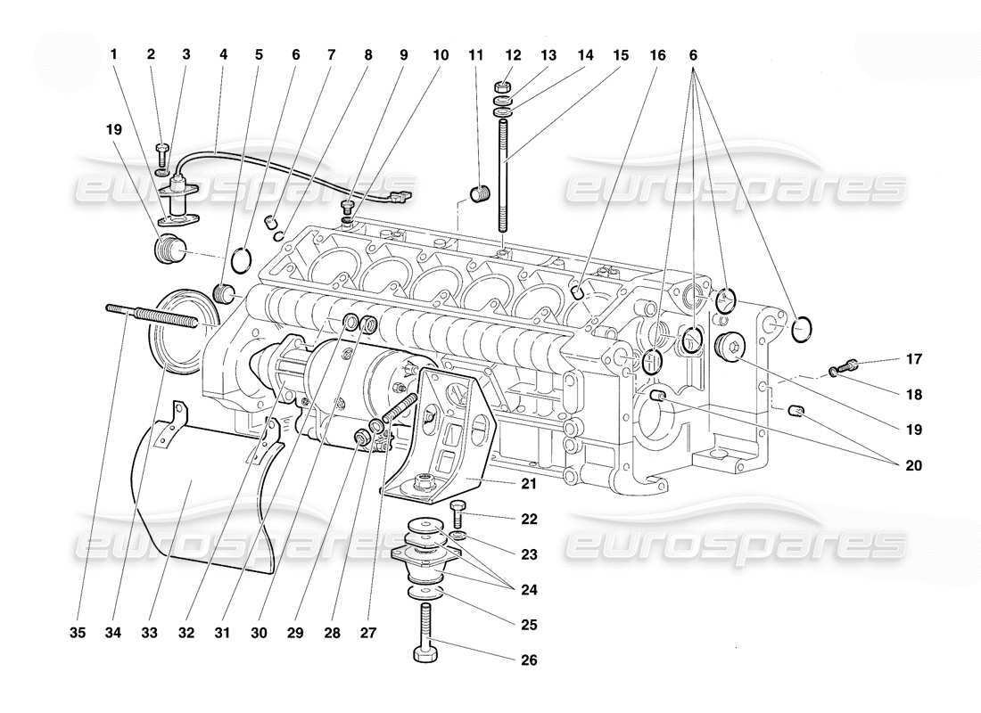 lamborghini diablo se30 (1995) crankase parts diagram