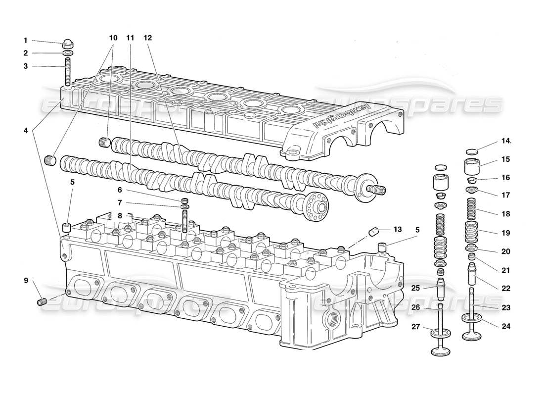 a part diagram from the lamborghini diablo parts catalogue