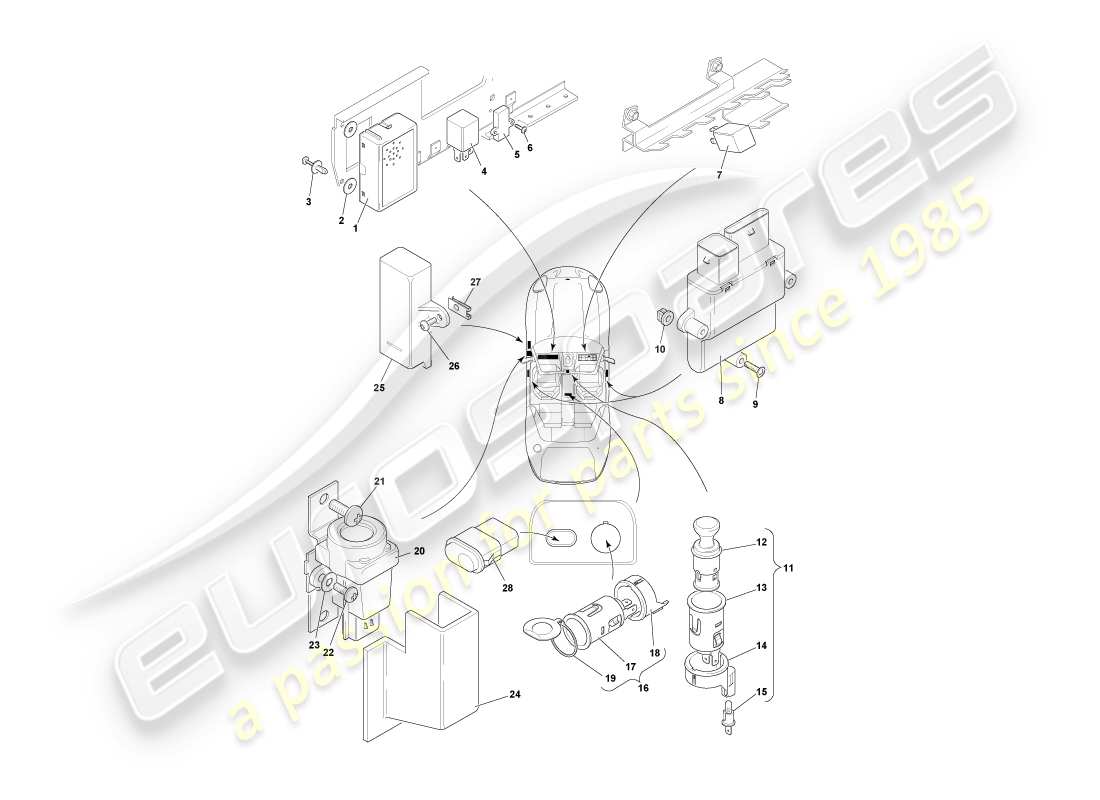 a part diagram from the aston martin db7 vantage (2004) parts catalogue