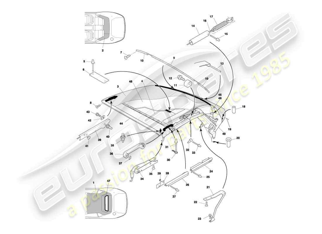 a part diagram from the aston martin db7 vantage (2004) parts catalogue