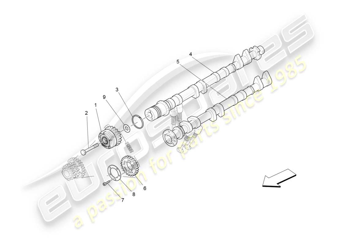 maserati granturismo s (2019) lh cylinder head camshafts part diagram