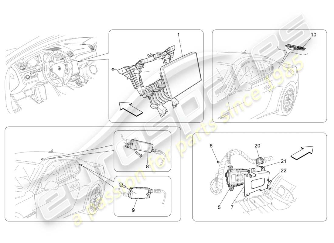 maserati granturismo s (2020) it system part diagram