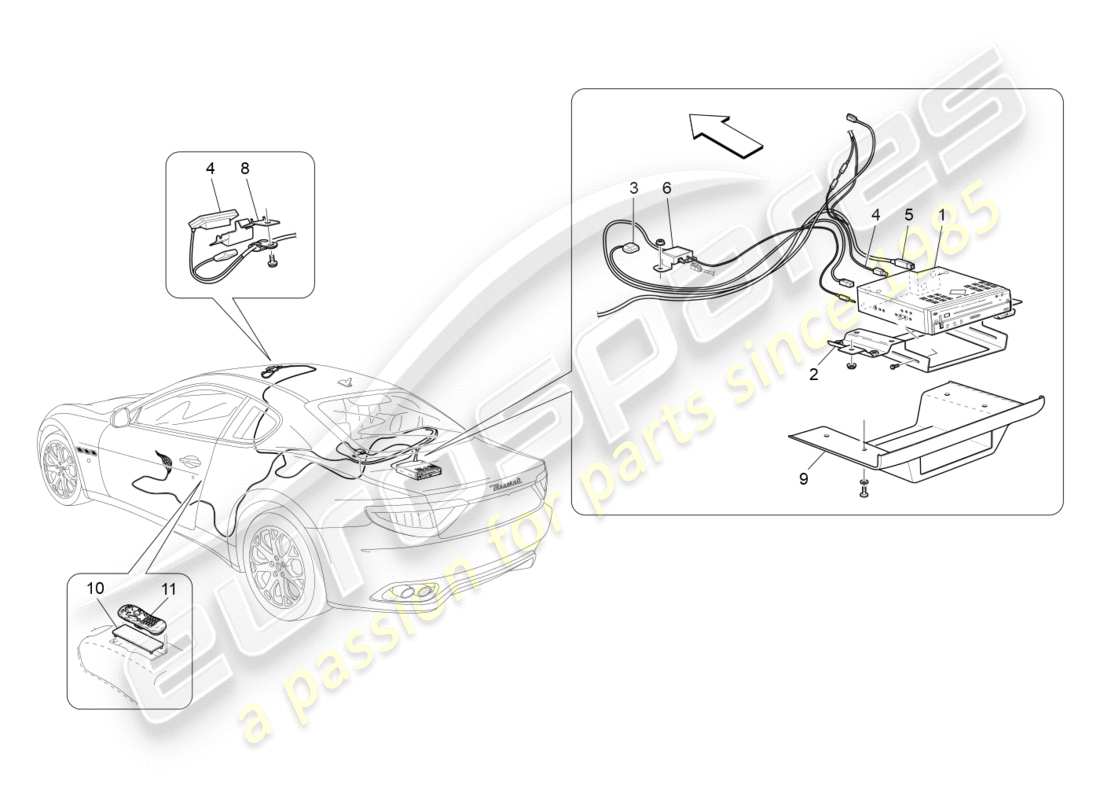 maserati granturismo (2009) it system part diagram