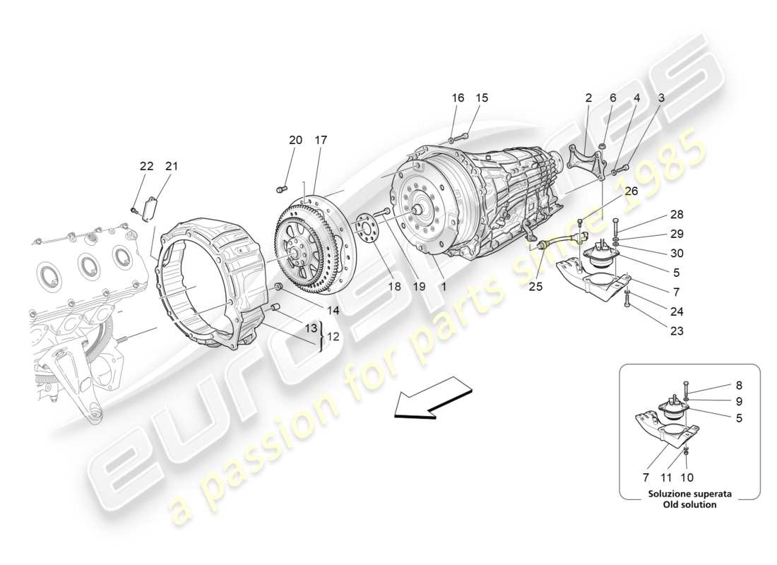 maserati granturismo s (2019) gearbox housings part diagram