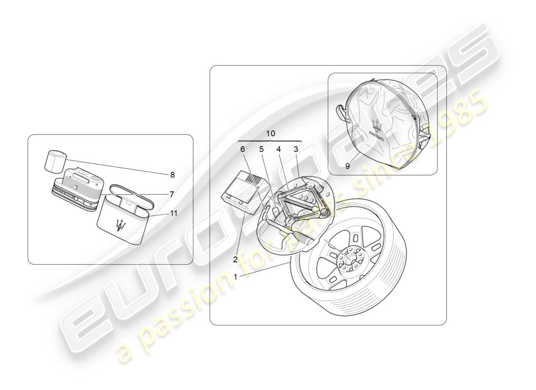 maserati granturismo (2014) standard provided part diagram