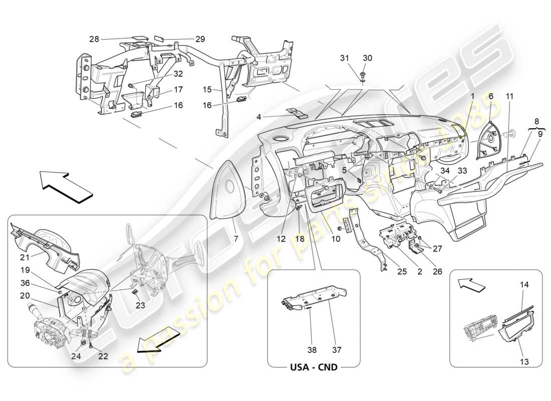 maserati granturismo s (2019) dashboard unit part diagram