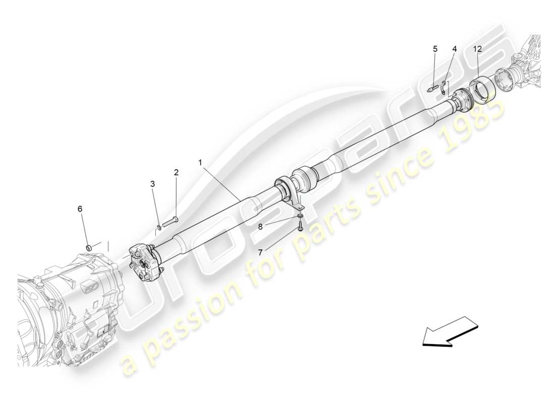 maserati qtp 3.0 bt v6 410hp (2014) transmission shaft parts diagram