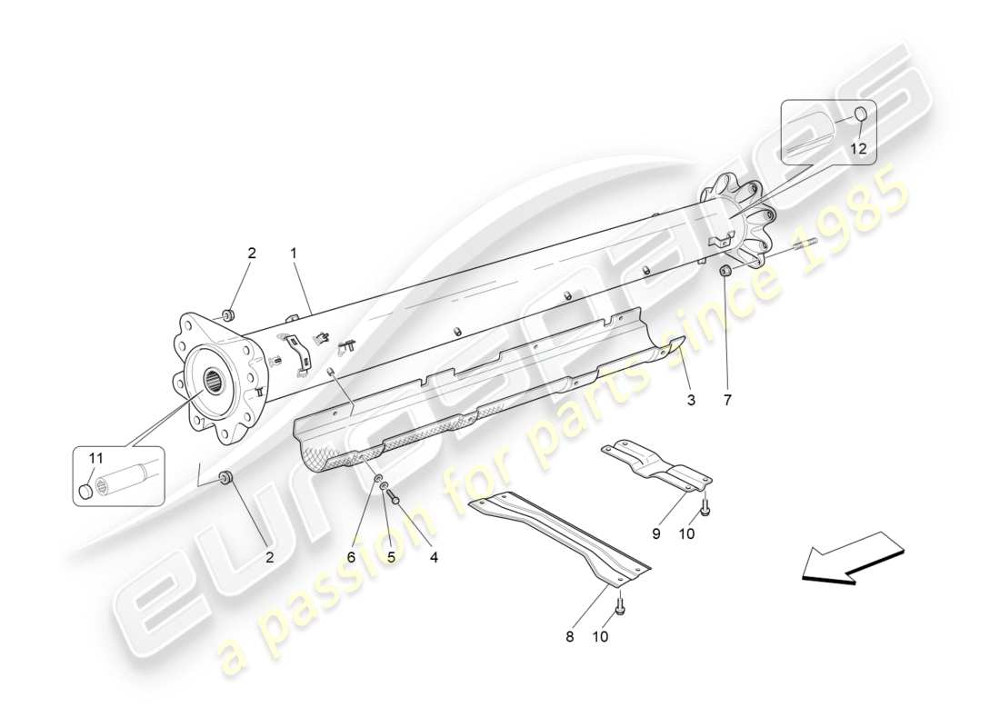 maserati granturismo s (2013) transmission shaft part diagram