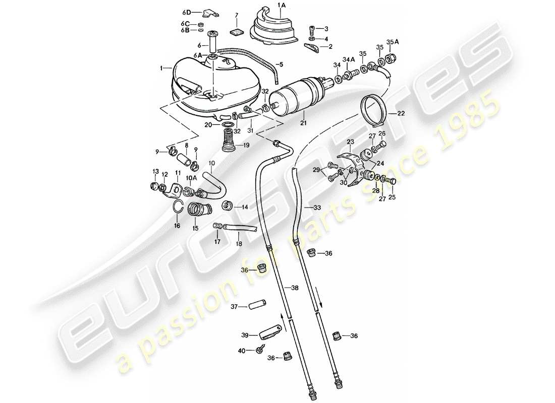 porsche 1981 (911) fuel system part diagram