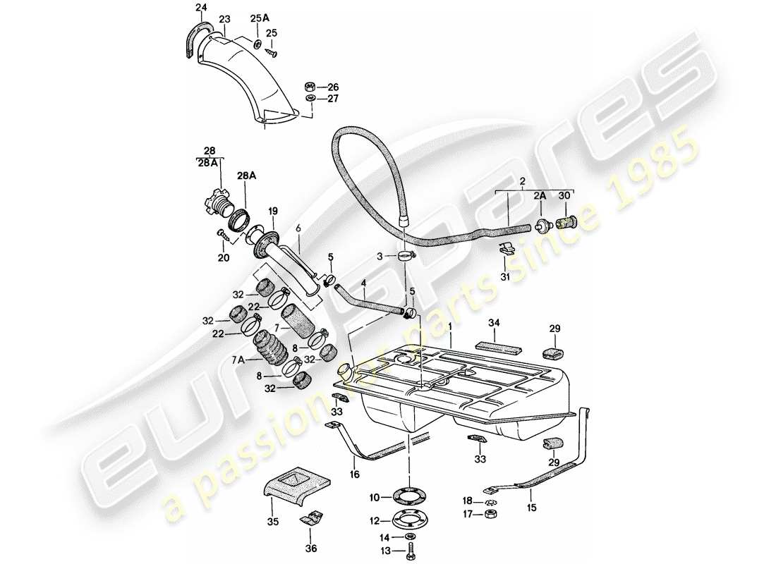 porsche 1979 (924) fuel tank part diagram