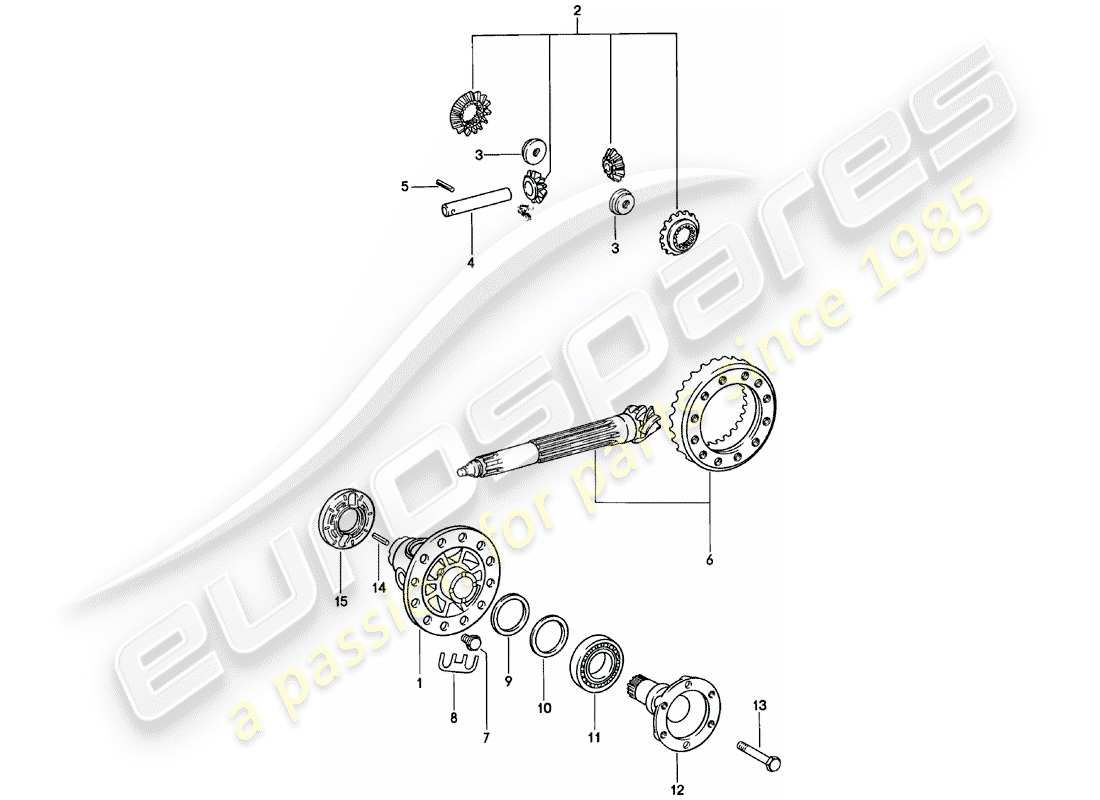 porsche 1980 (911) differential part diagram