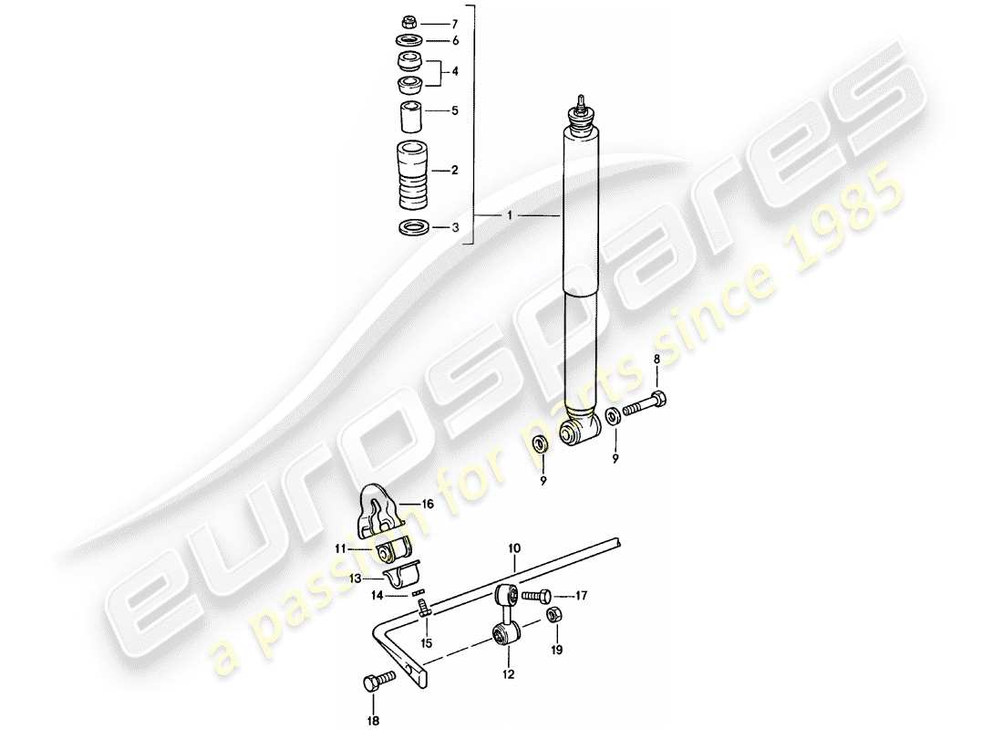 porsche 1981 (911) vibration damper - stabilizer part diagram