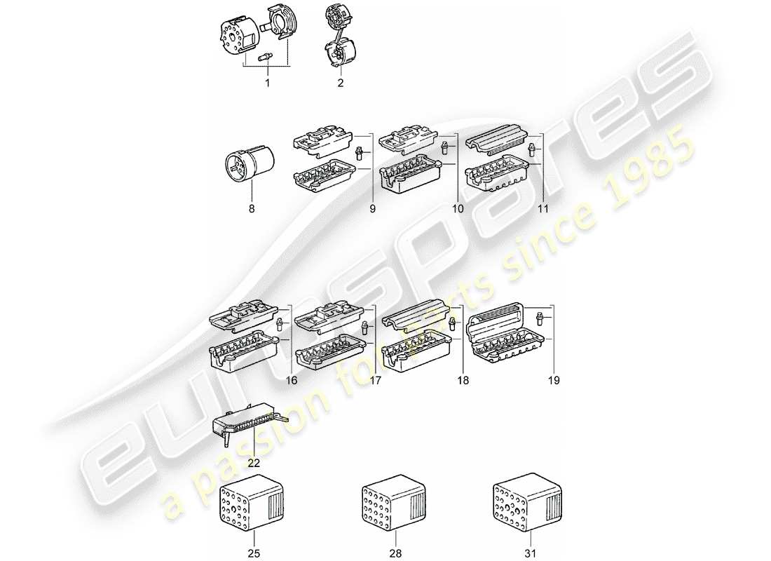 porsche 1970 (911) connector housing part diagram