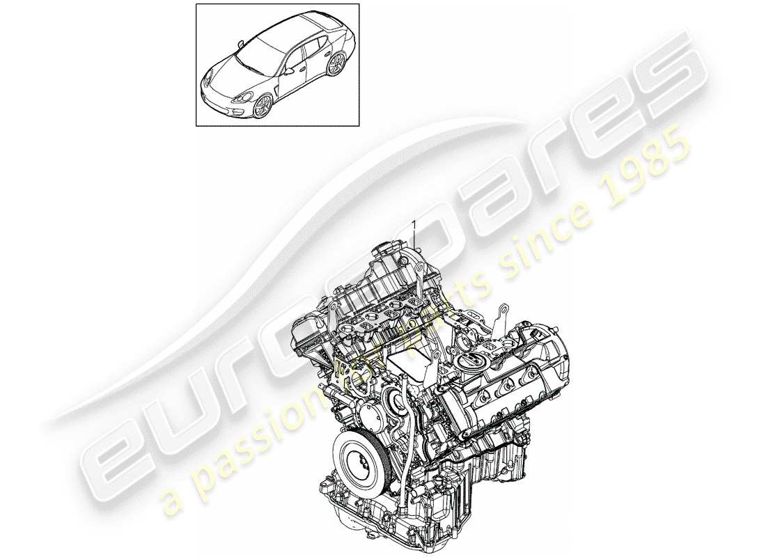 porsche 2014 (panamera 970) long block part diagram