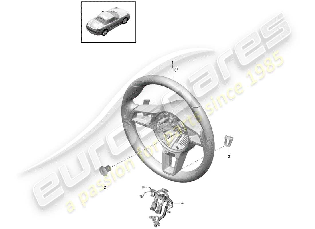 porsche 2019 (718 boxster) steering wheel part diagram