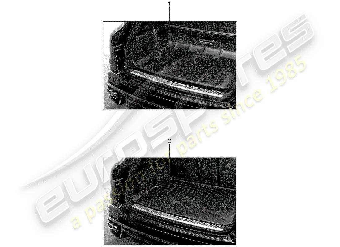 porsche tequipment cayenne (2012) luggage compartment tray part diagram