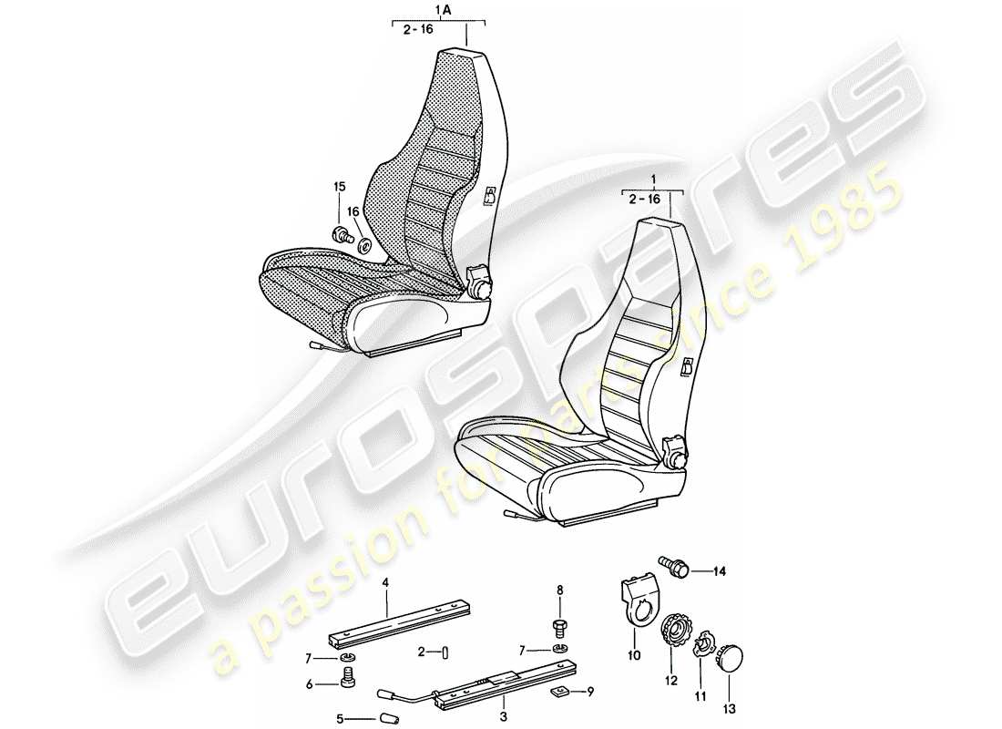 porsche 1979 (928) sports seat - complete - d - mj 1980>> part diagram