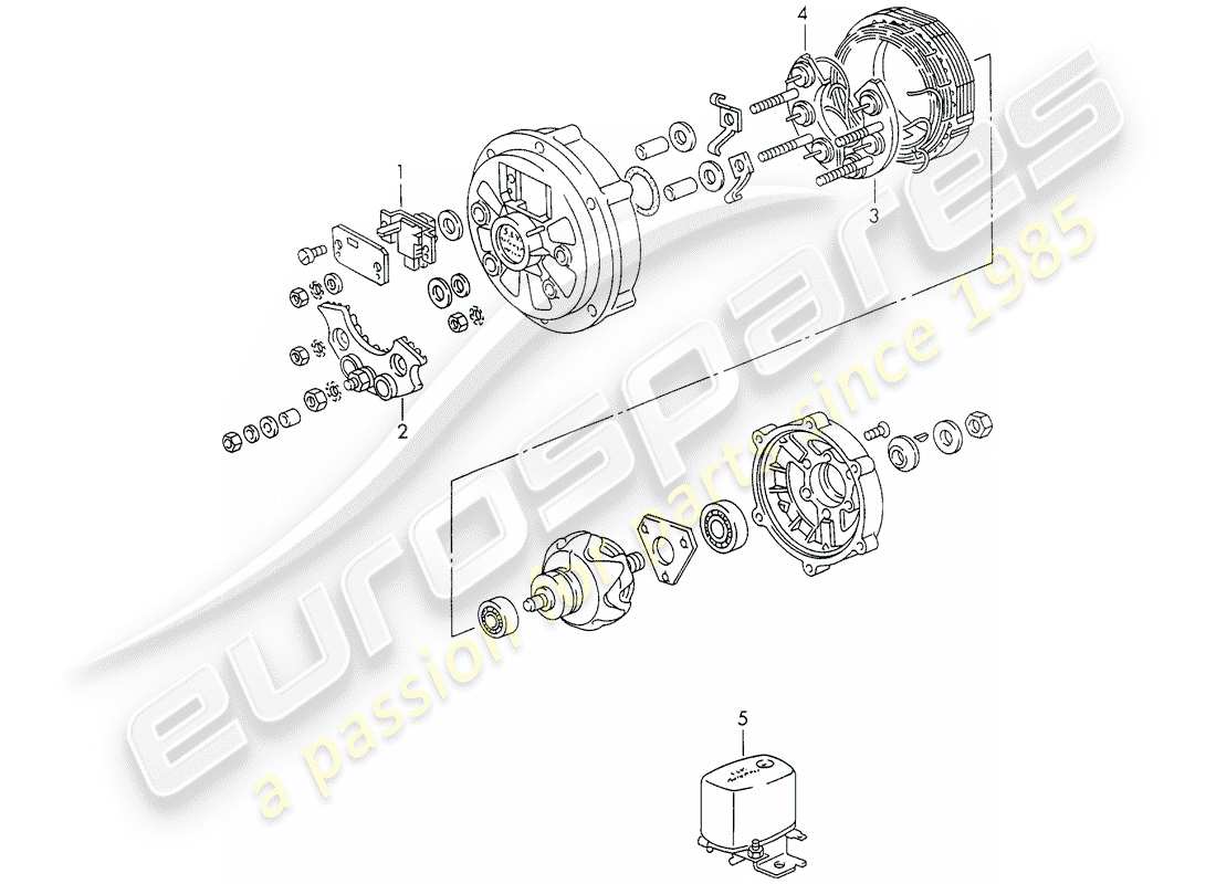porsche 1971 (911) alternator part diagram
