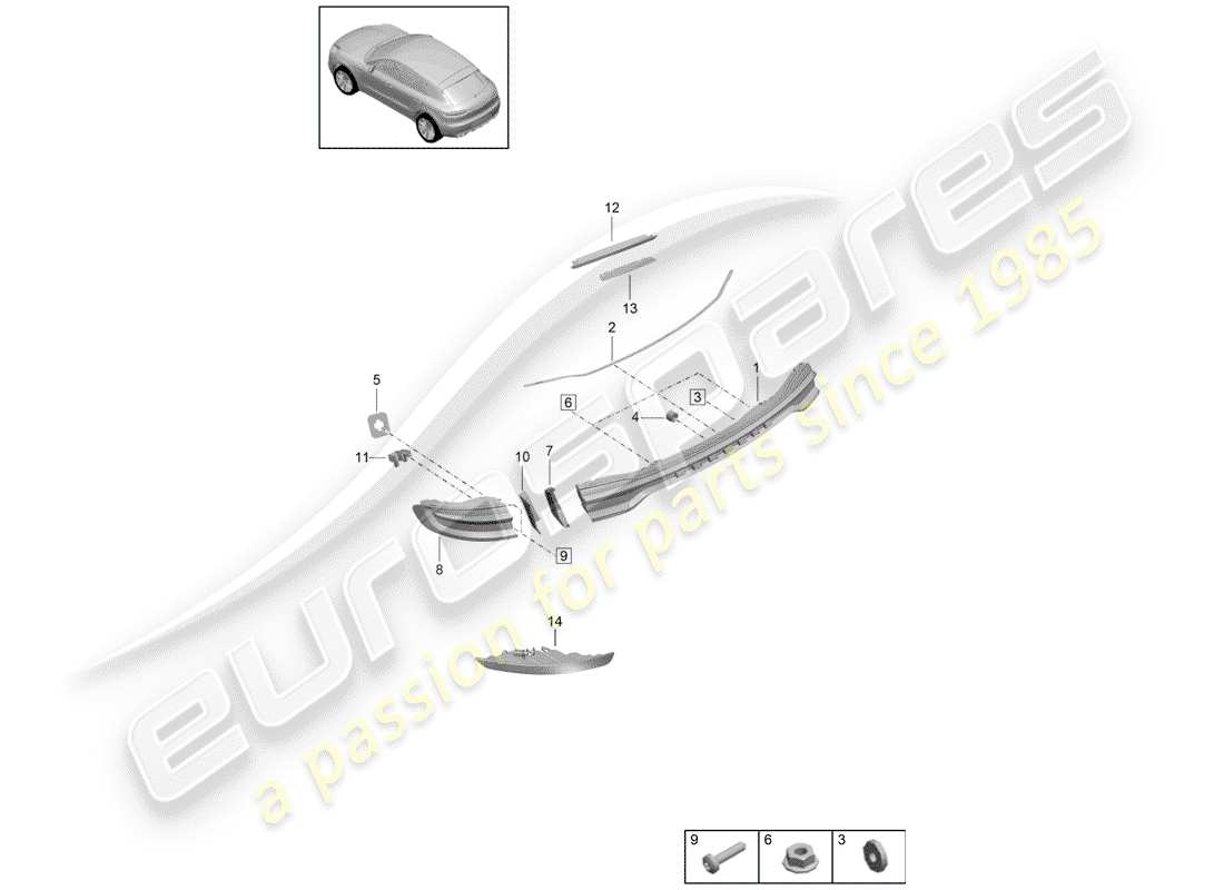 porsche 2019 (macan) rear light part diagram