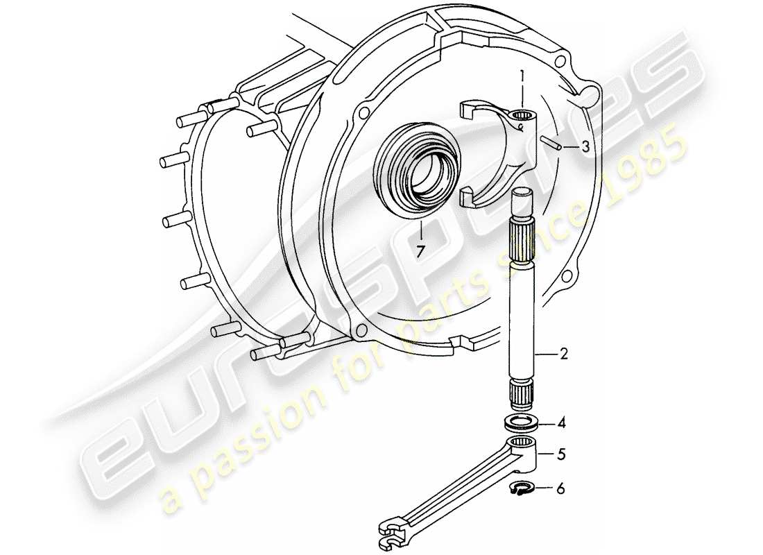 porsche 1972 (911) clutch release - d - mj 1972>> part diagram