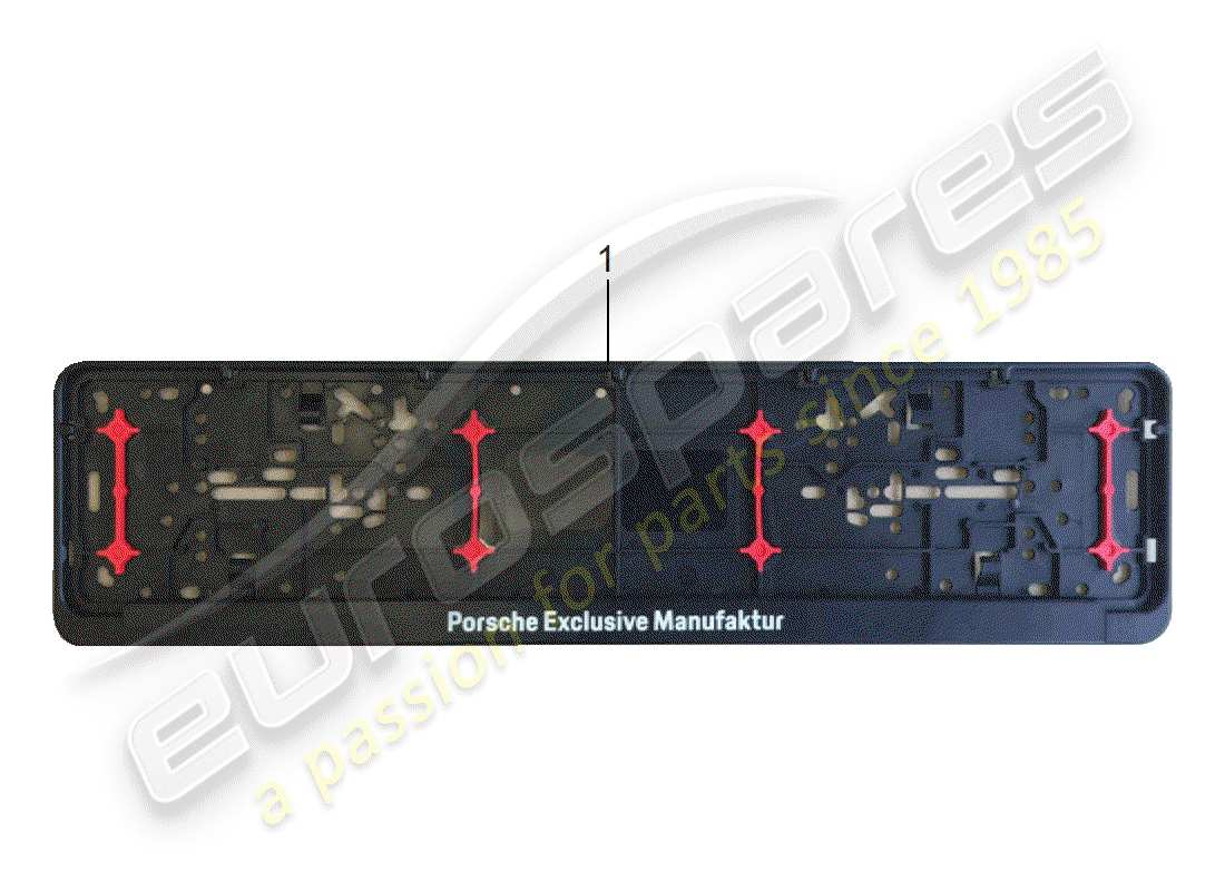 porsche tequipment 98x/99x (2019) license plate bracket part diagram