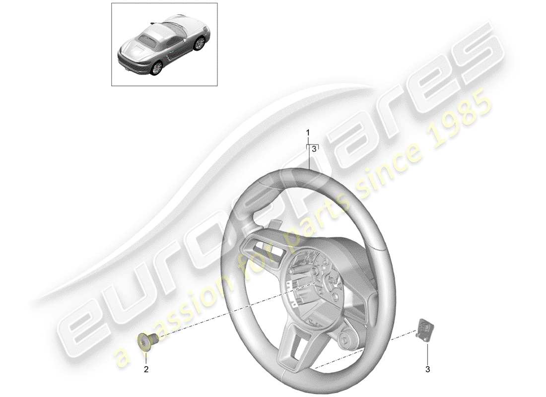 porsche 2018 (718 boxster) steering wheel part diagram