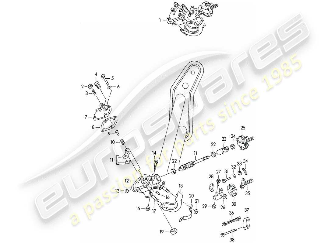 porsche 356/356a (1958) steering gear - and - steering coupling - f >> 101 692 - f >> 61 892 - f >> 83 791 part diagram