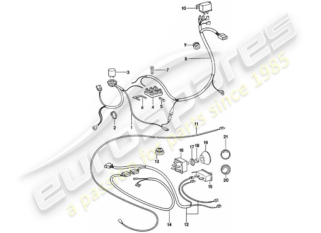 porsche 1981 (911) electrical components - for - air conditioner part diagram