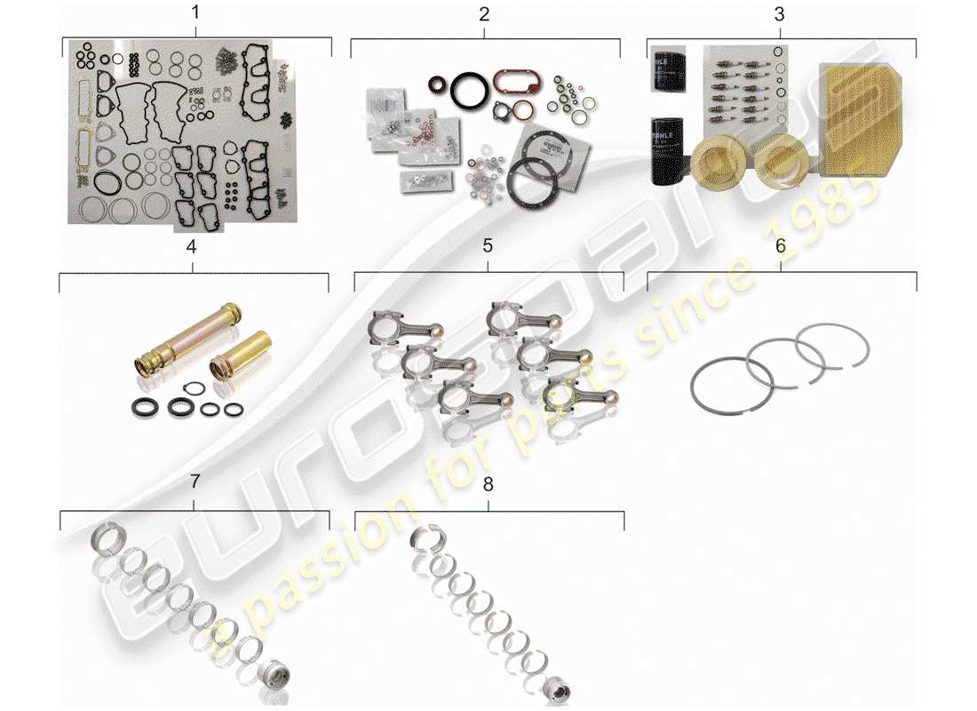 porsche 1995 (993) maintenance set - gasket set - repair kits part diagram