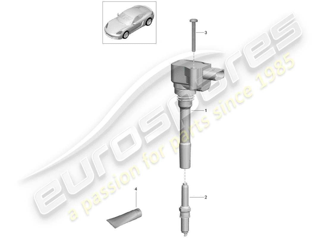 porsche 2020 (718 cayman) ignition system part diagram