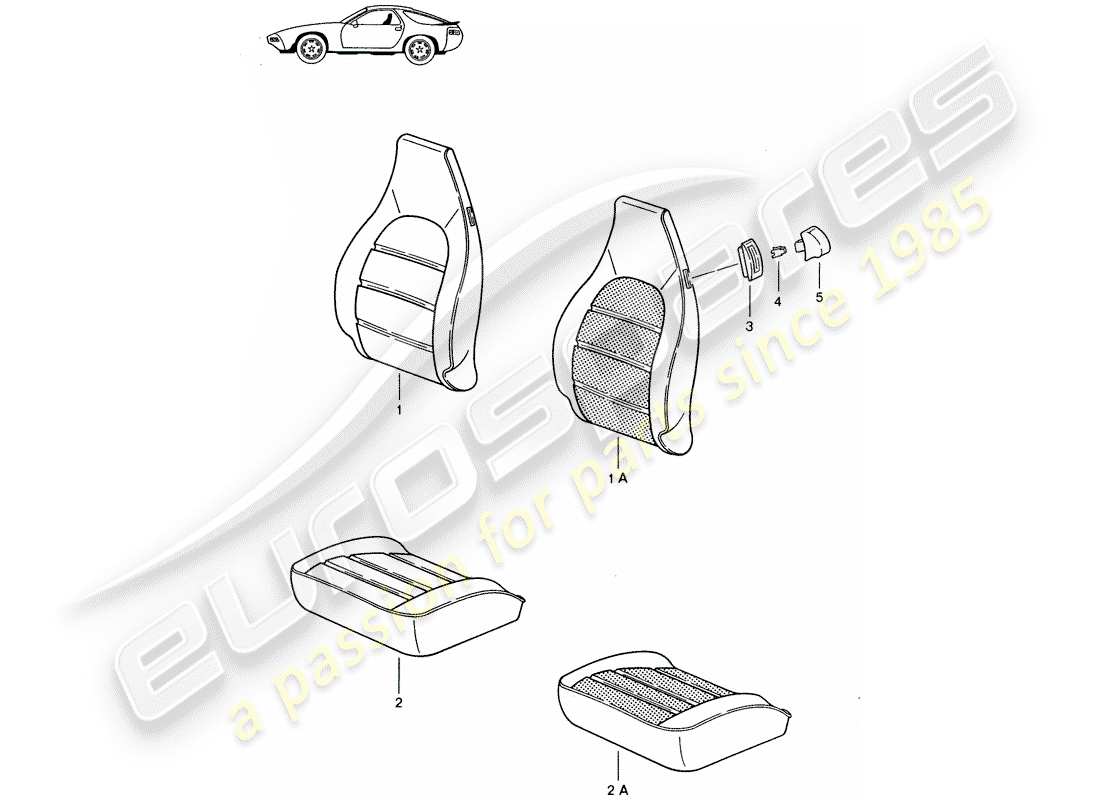 porsche seat 944/968/911/928 (1986) cover - heater element - comfort seat - d - mj 1985>> - mj 1986 parts diagram