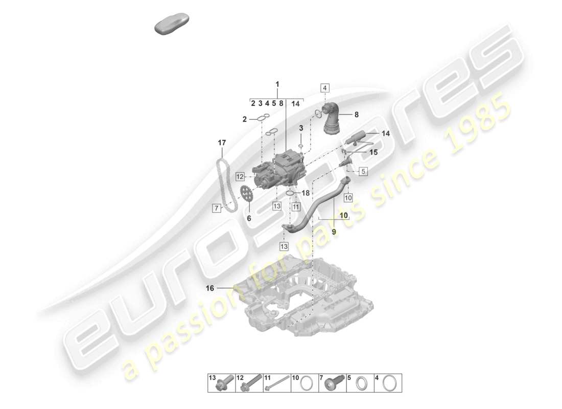 porsche 2020 (718 cayman) oil pump parts diagram