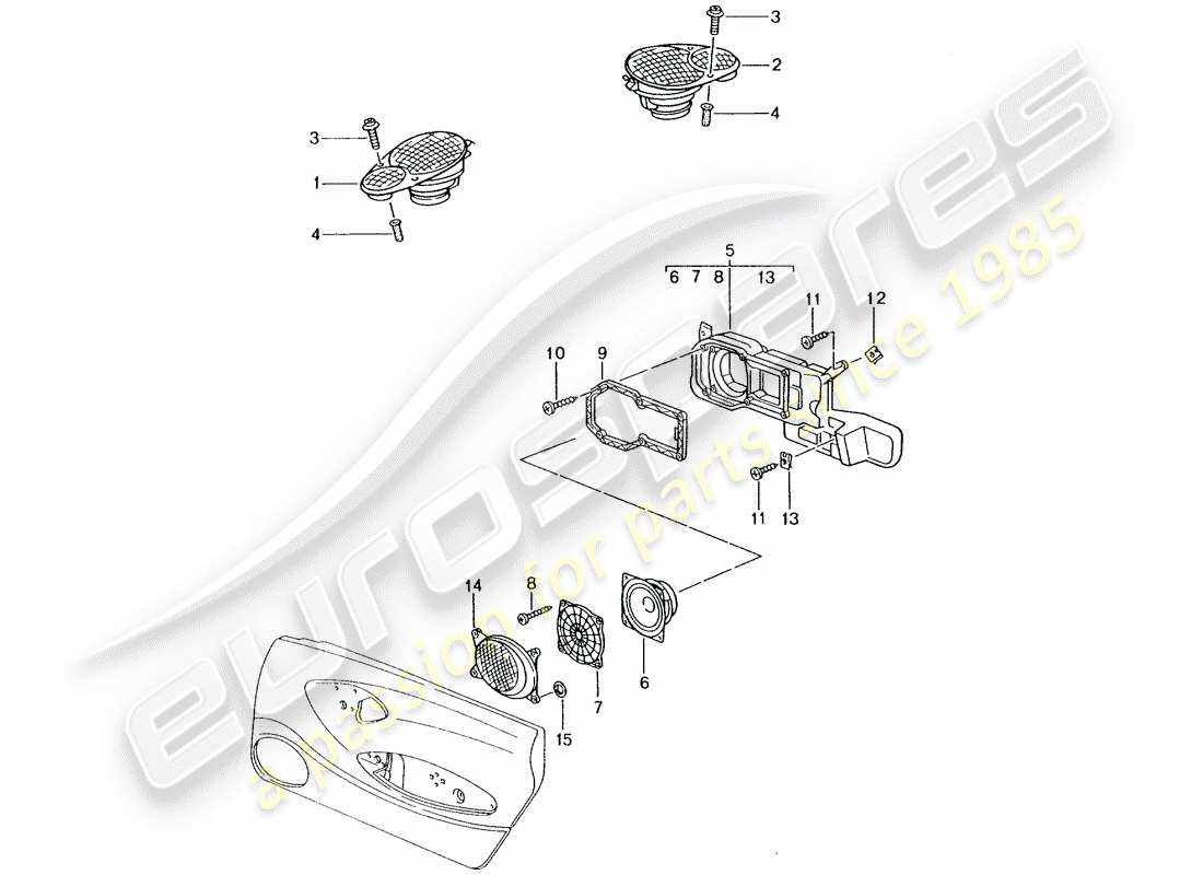 porsche 2005 (996 turbo / gt2) loudspeaker - loudspeaker - m 680/mj.02- - see group - 9/11/06 part diagram