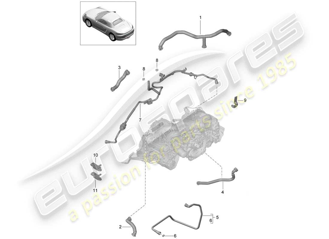 porsche 2020 (718 boxster) crankcase part diagram