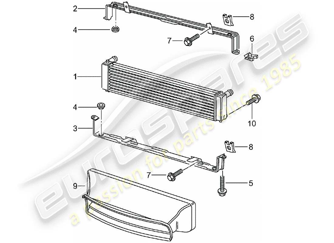 porsche boxster 986 (2001) radiator - d - mj 2000>> parts diagram
