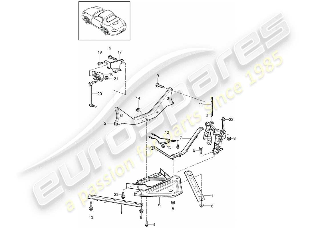 porsche 2010 (987 boxster) rear axle part diagram