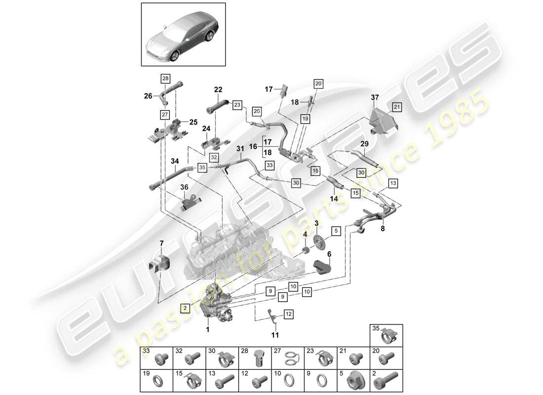 porsche 2019 (panamera 971-1) high pressure pump part diagram