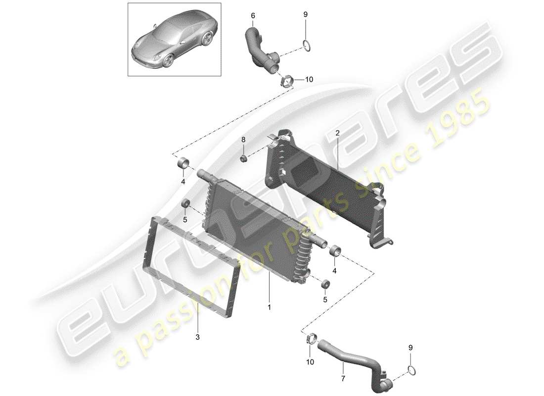 porsche 2013 (991-1) radiator part diagram