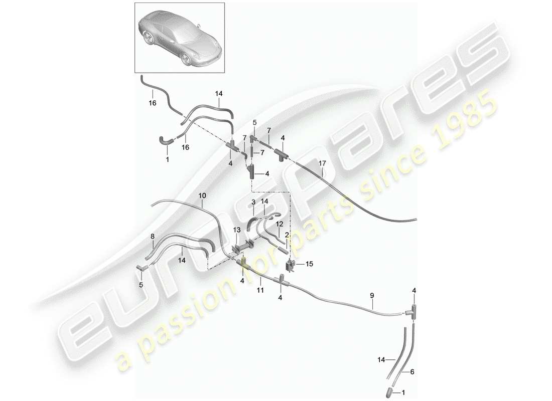 porsche 2012 (991-1) vacuum system part diagram