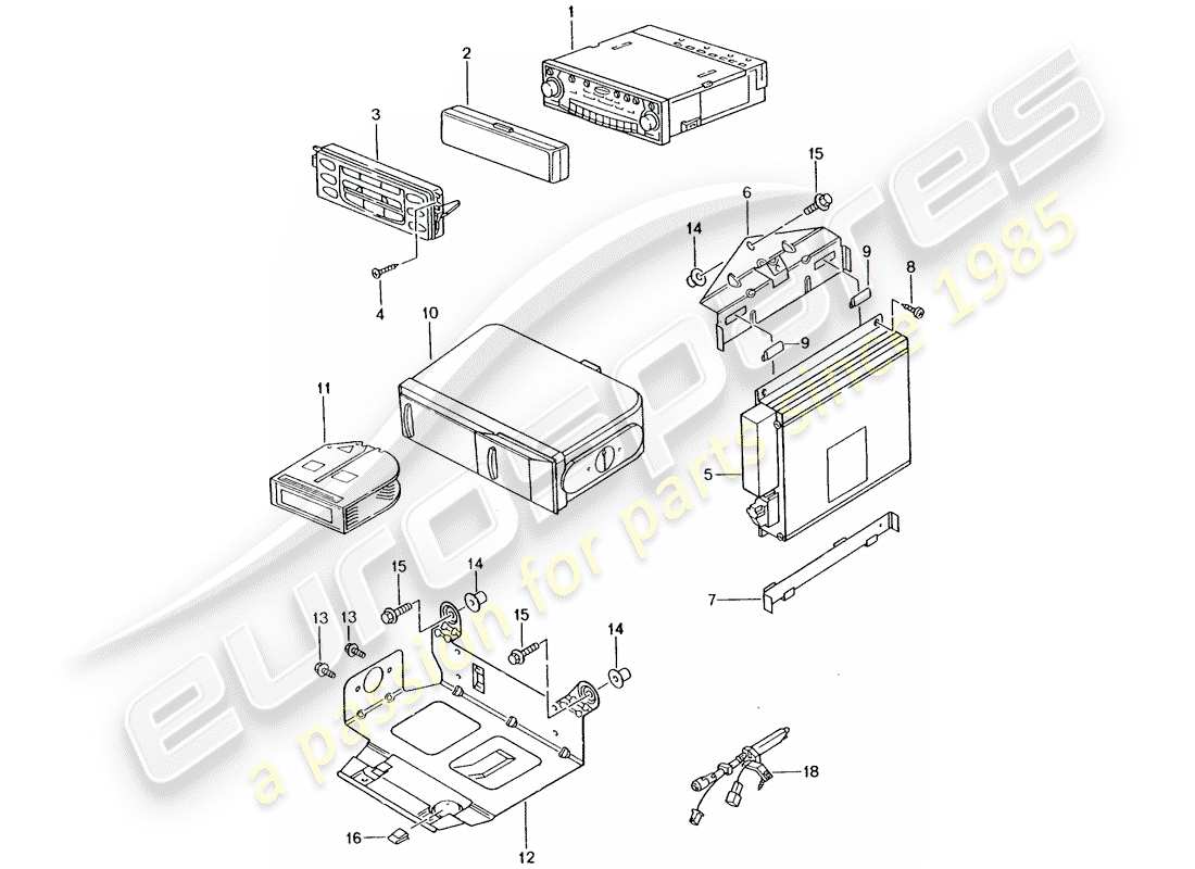 porsche 2001 (996 turbo / gt2) radio unit - amplifier - d >> - mj 2002 part diagram