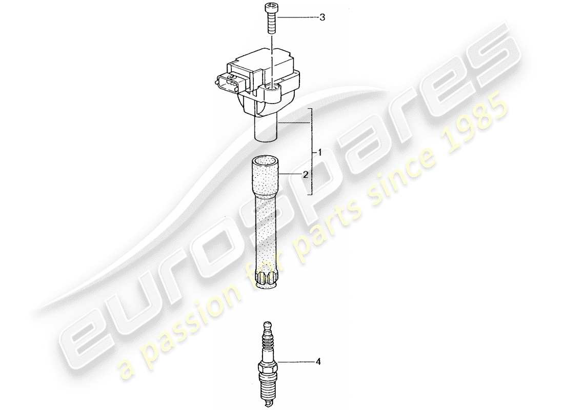 porsche 2002 (996 turbo / gt2) ignition system part diagram