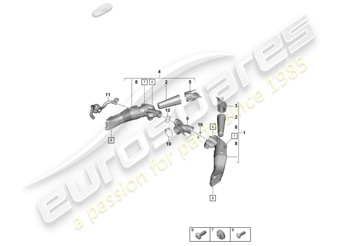 porsche 2020 (718 cayman) air filter part diagram