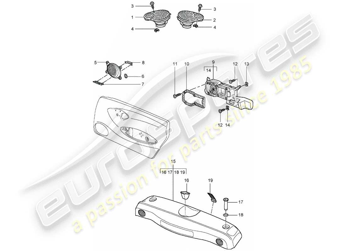 porsche 1998 (986 boxster) loudspeaker - d - mj 2002>> part diagram