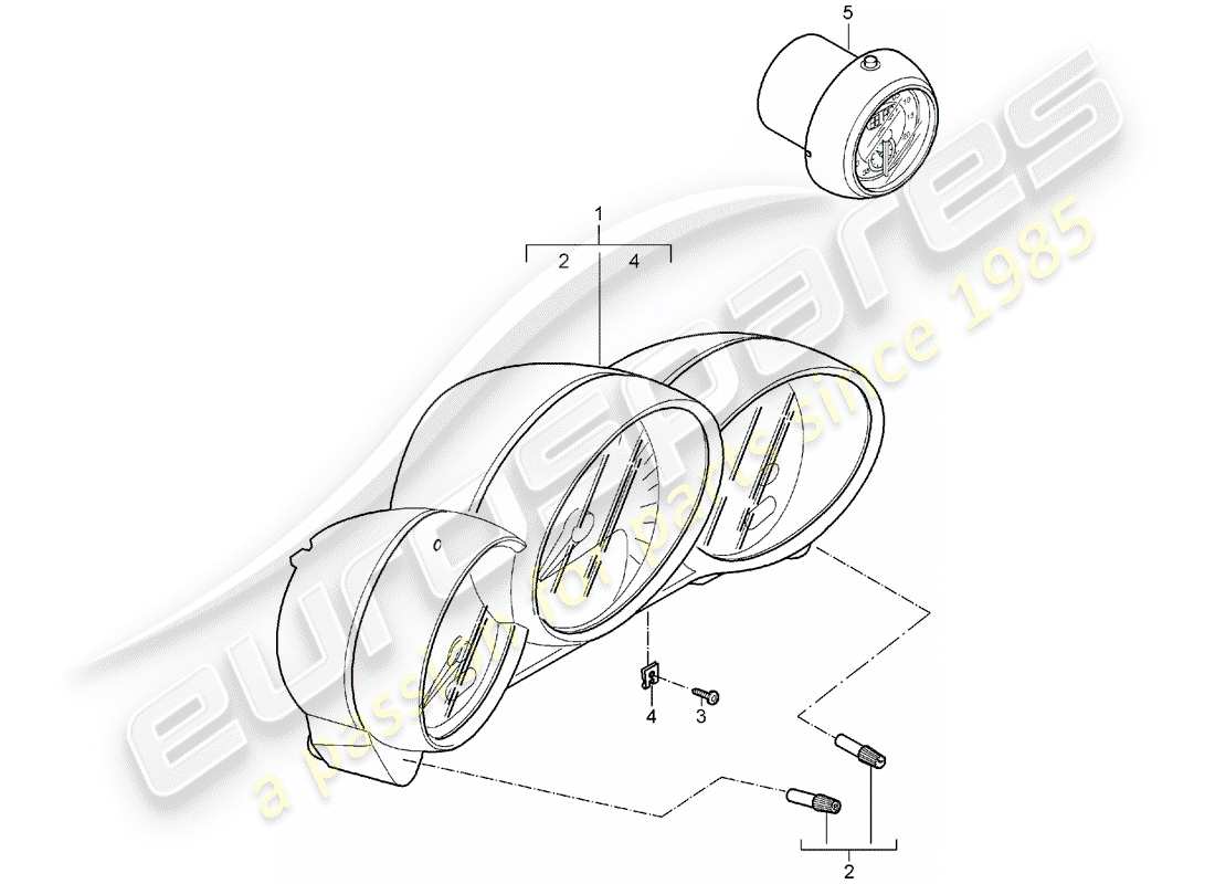 porsche 2005 (987 boxster) instruments part diagram