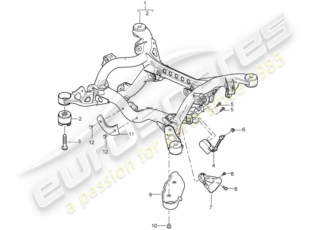 porsche 2010 (cayenne e1 9pa) rear axle part diagram