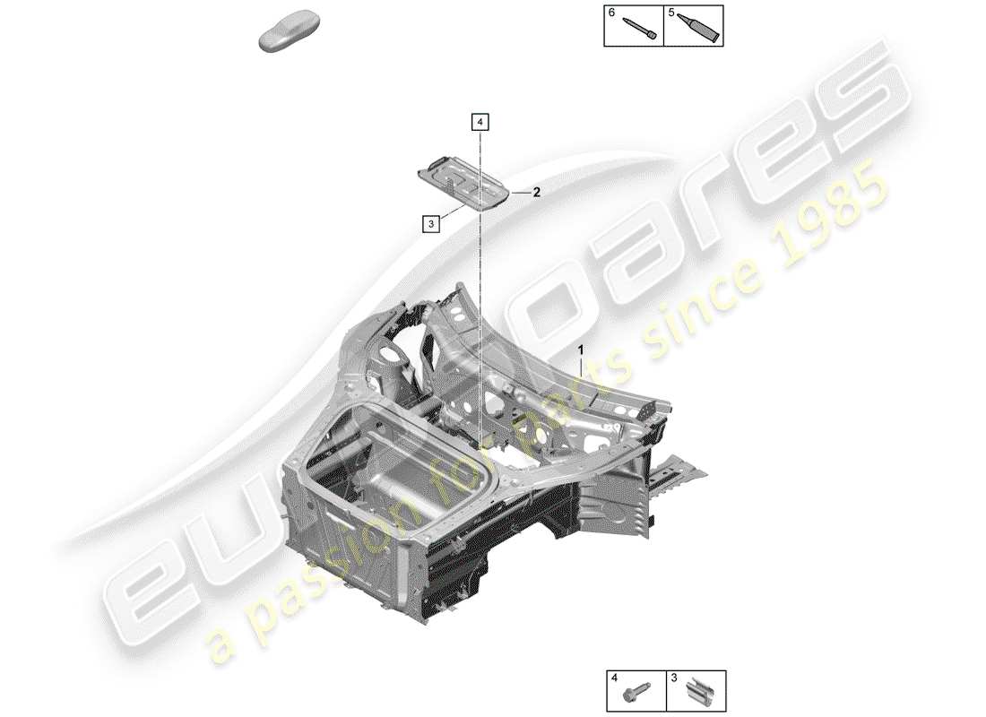 porsche 2020 (718 boxster spyder) front end parts diagram
