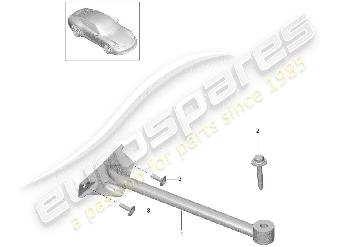 porsche 2013 (991-1) dome strut part diagram